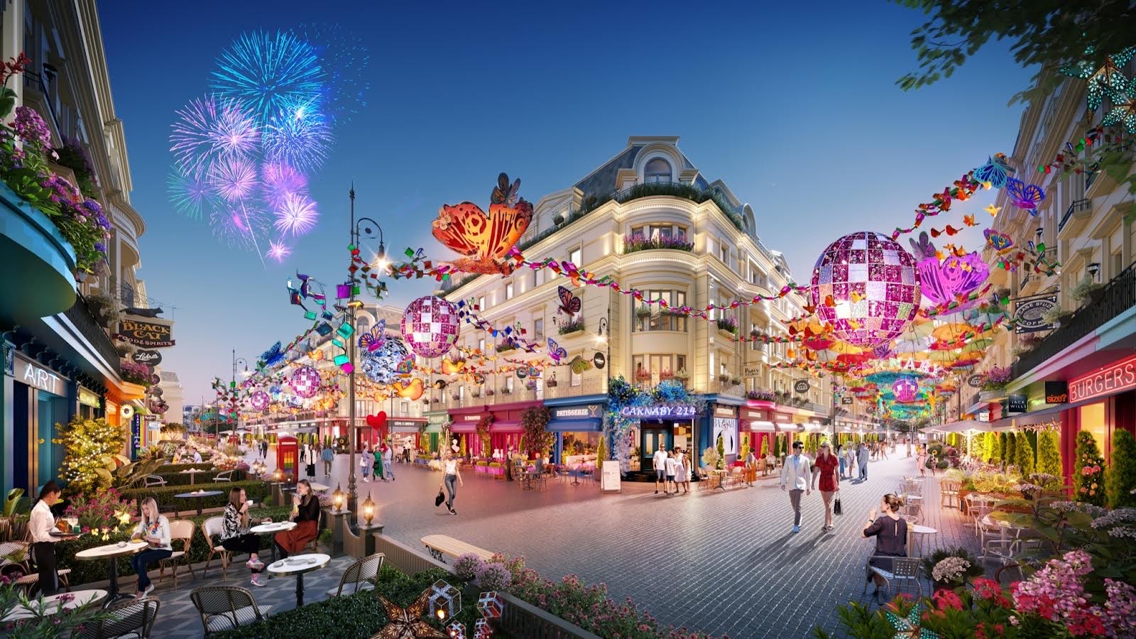 Phố lễ hội Carnaby 214 được kỳ vọng sẽ trở thành điểm check-in mới quận Thanh Xuân (Ảnh phối cảnh minh hoạ).