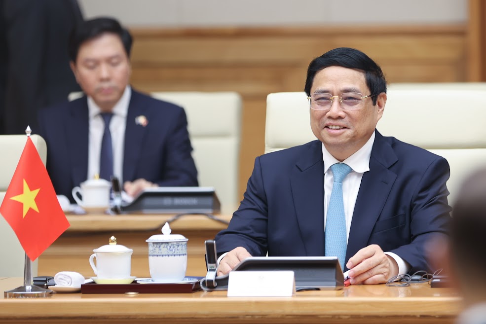 Thủ tướng Phạm Minh Ch&iacute;nh nhấn mạnh Việt Nam lu&ocirc;n coi trọng v&agrave; mong muốn tăng cường quan hệ hữu nghị v&agrave; hợp t&aacute;c với Australia - Ảnh: VGP