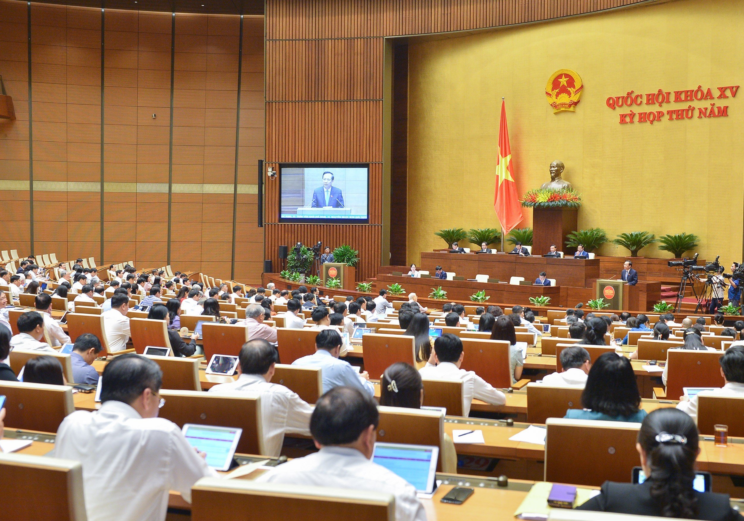 To&agrave;n cảnh phi&ecirc;n chất vấn. Ảnh - Quochoi.vn.