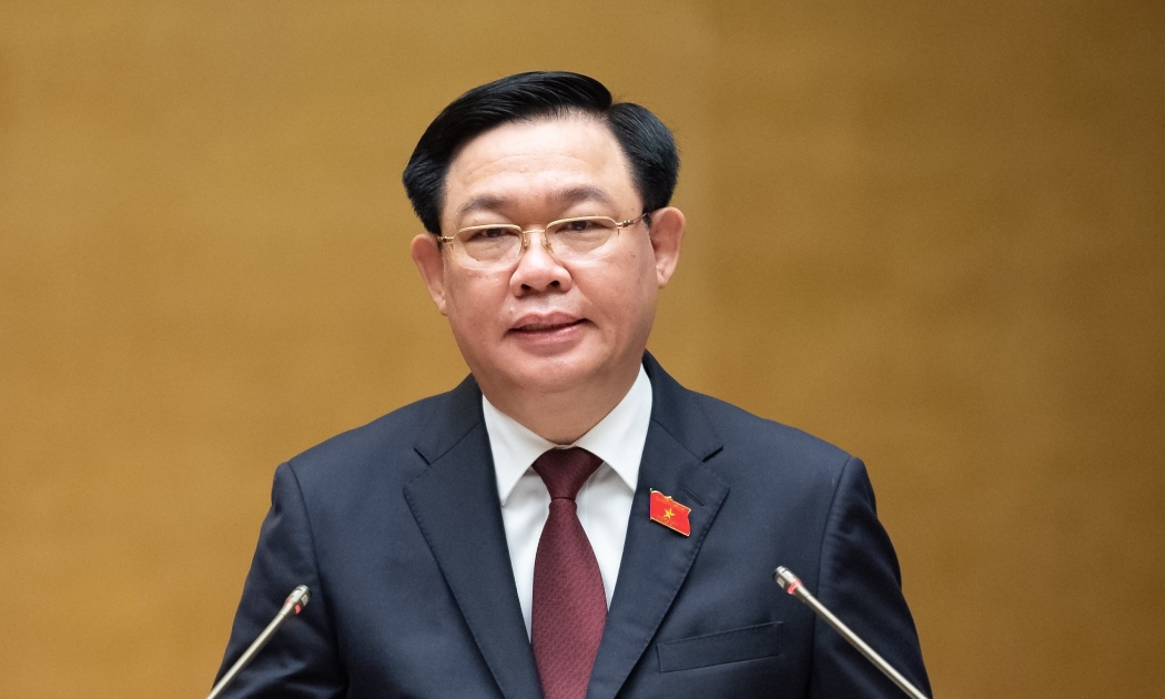 Chủ tịch Quốc hội Vương Đình Huệ kết luận nội dung chất vấn nhóm vấn đề thuộc lĩnh vực lao động, thương binh và xã hội. Ảnh - Quochoi.vn.