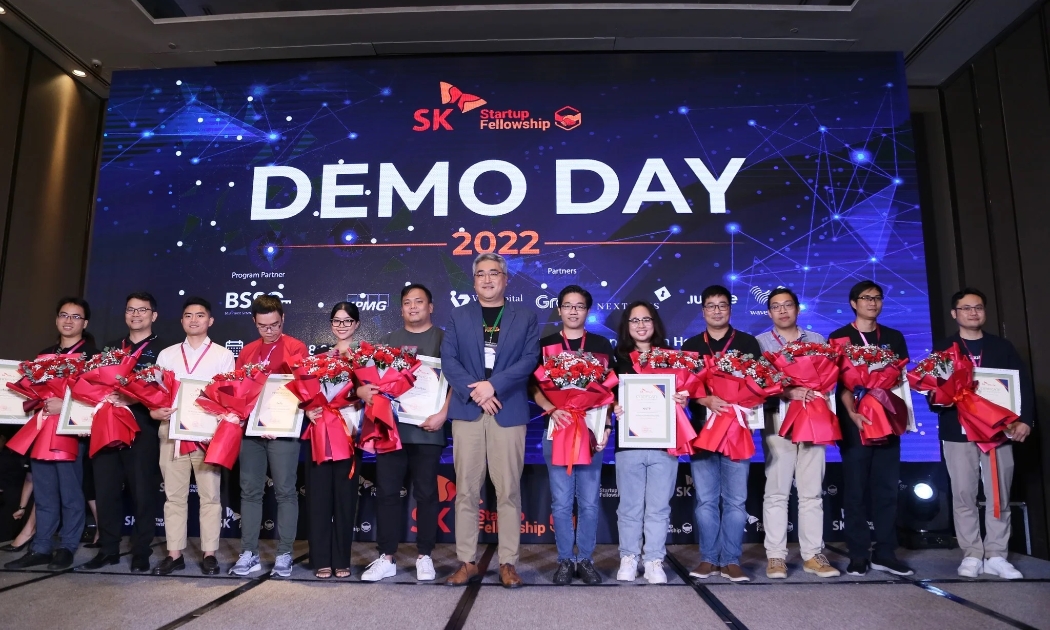Các startup xuất sắc nhận giải tại Demo Day của SK Startup Fellowship 2022. 