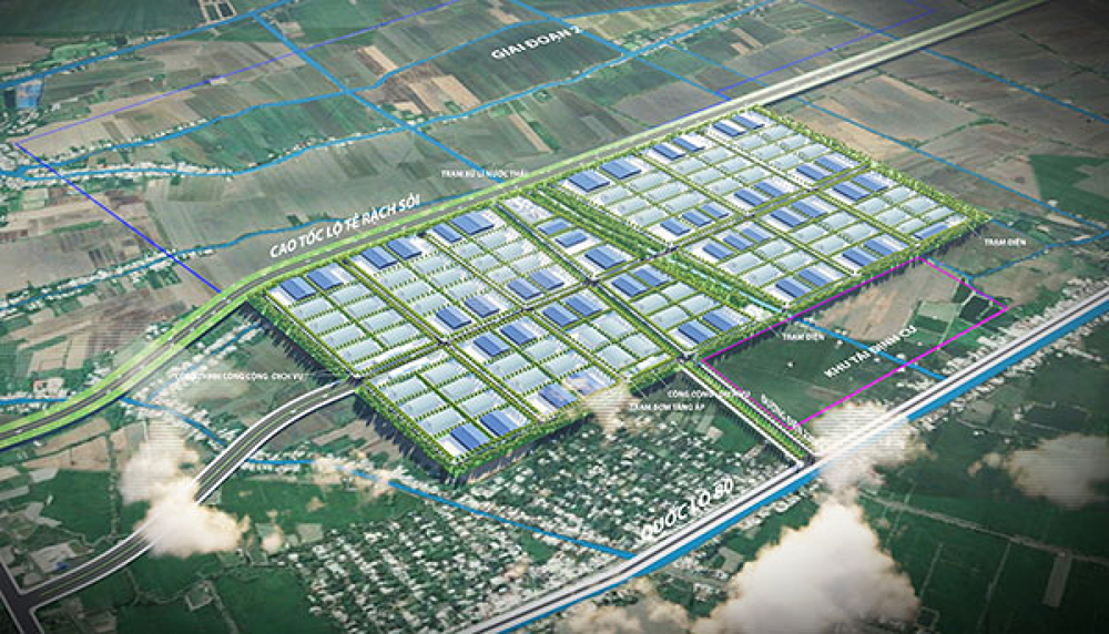 Sơ đồ thiết kế tổng thể KCN VSIP Vĩnh Thạnh - Cần Thơ. Nguồn: BQL c&aacute;c Khu chế xuất v&agrave; c&ocirc;ng nghiệp TP. Cần Thơ.