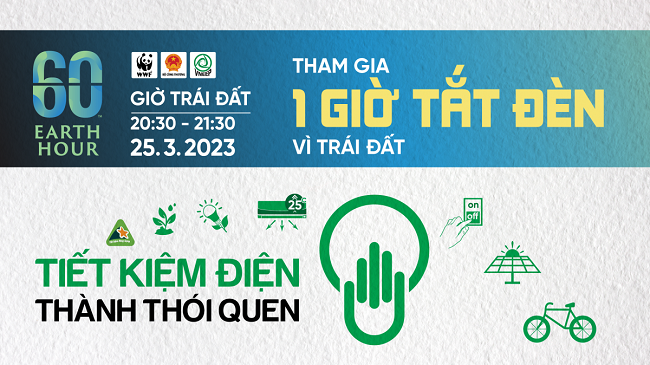 Hưởng ứng Chiến dịch Giờ Tr&aacute;i đất 2023 (từ 20h30'-21h30' ng&agrave;y 25/3), cả nước đ&atilde; tiết kiệm được 298.000 kWh.