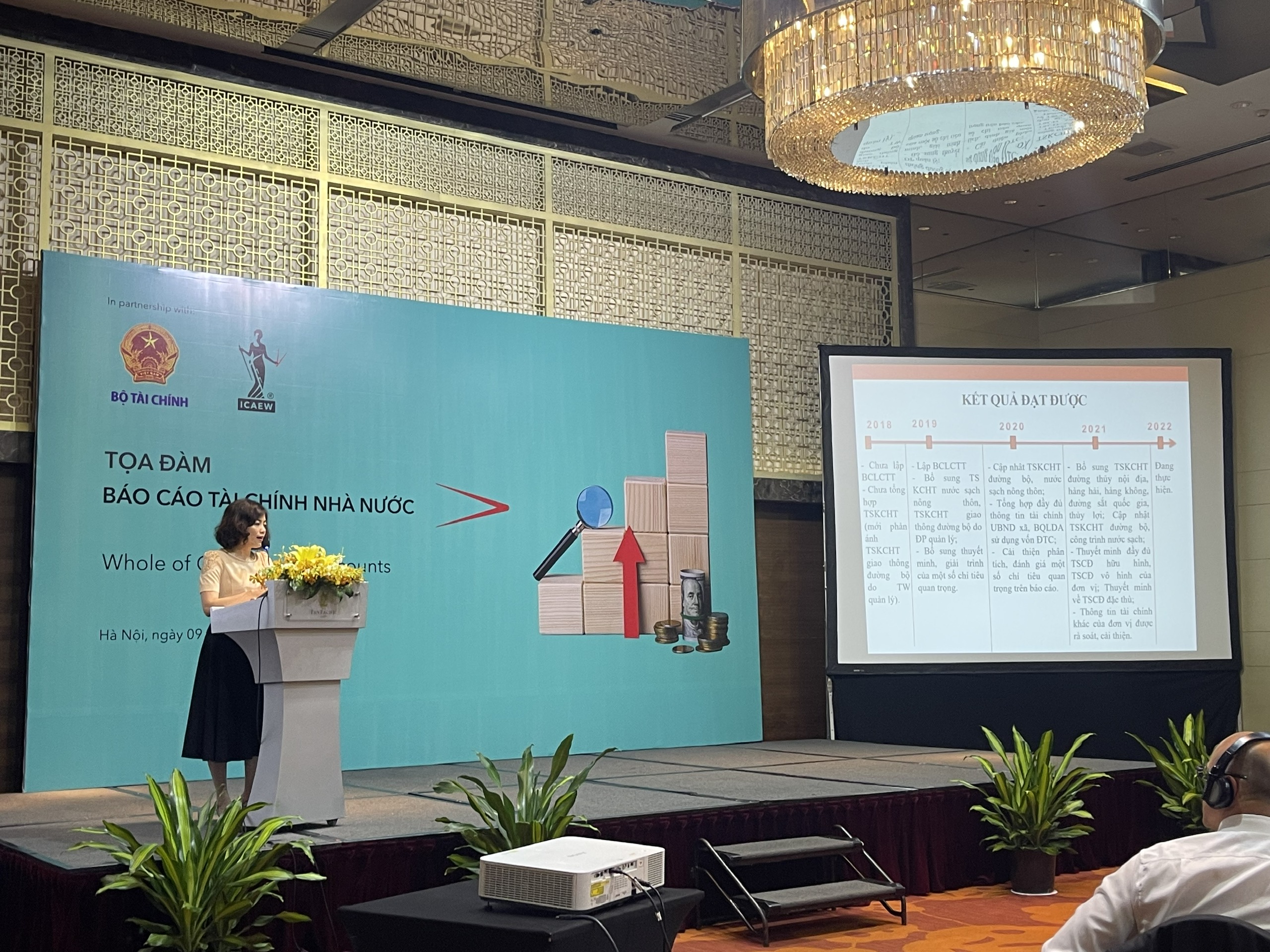 B&agrave; Nguyễn Thị Hiền, Ph&oacute; Cục trưởng Cục Kế to&aacute;n Nh&agrave; nước chia sẻ về kết quả đạt được sau gần 5 năm triển khai lập&nbsp;b&aacute;o c&aacute;o t&agrave;i ch&iacute;nh nh&agrave; nước.