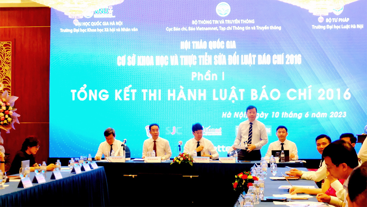 Hội thảo khoa học cấp quốc gia “Cơ sở khoa học và thực tiễn sửa đổi Luật Báo chí 2016”.