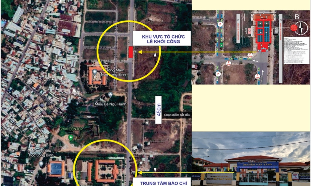 Sơ đồ vị trí khu vực lễ Khởi công xây dựng dự án Vành đai 3 được tổ chức vào ngày 18/6 tại TP.HCM