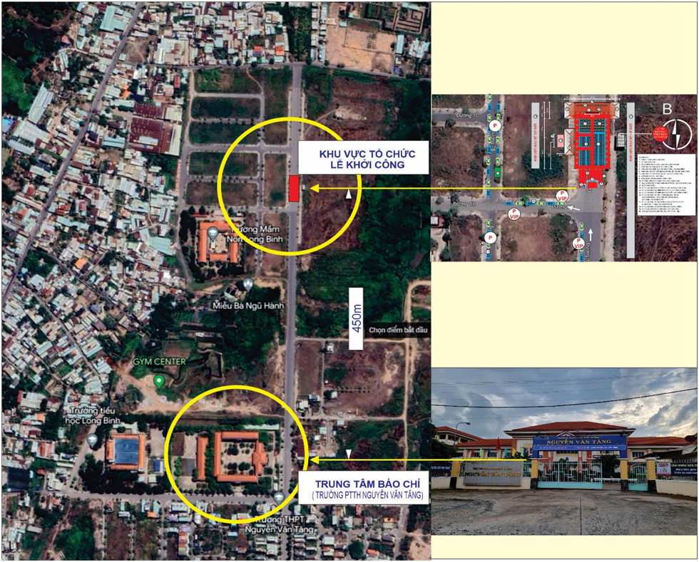 Sơ đồ vị trí khu vực lễ Khởi công xây dựng dự án Vành đai 3 được tổ chức vào ngày 18/6 tại TP.HCM
