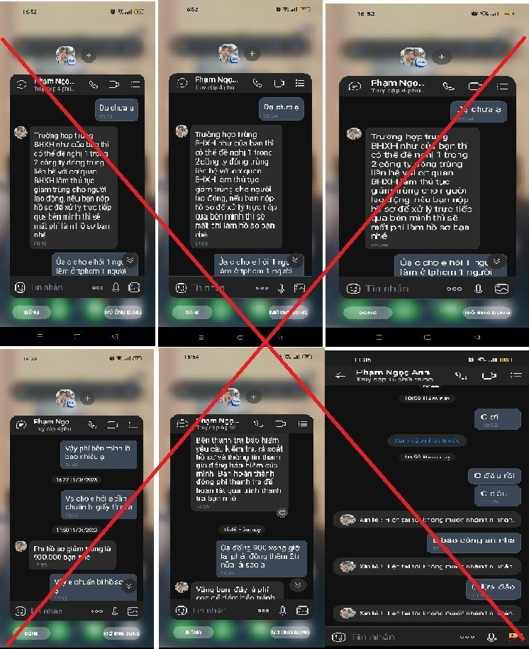 Đối tượng mạo danh nhân viên cơ quan Bảo hiểm xã hội để lừa đảo người lao động. Ảnh - BHXH Việt Nam cung cấp.