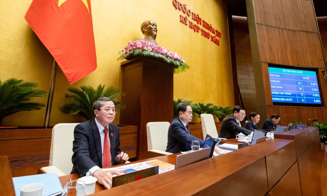 Quốc hội thông qua Nghị quyết thí điểm một số cơ chế, chính sách đặc thù phát triển TP.HCM chiều 24/6 - Ảnh: Quochoi.vn