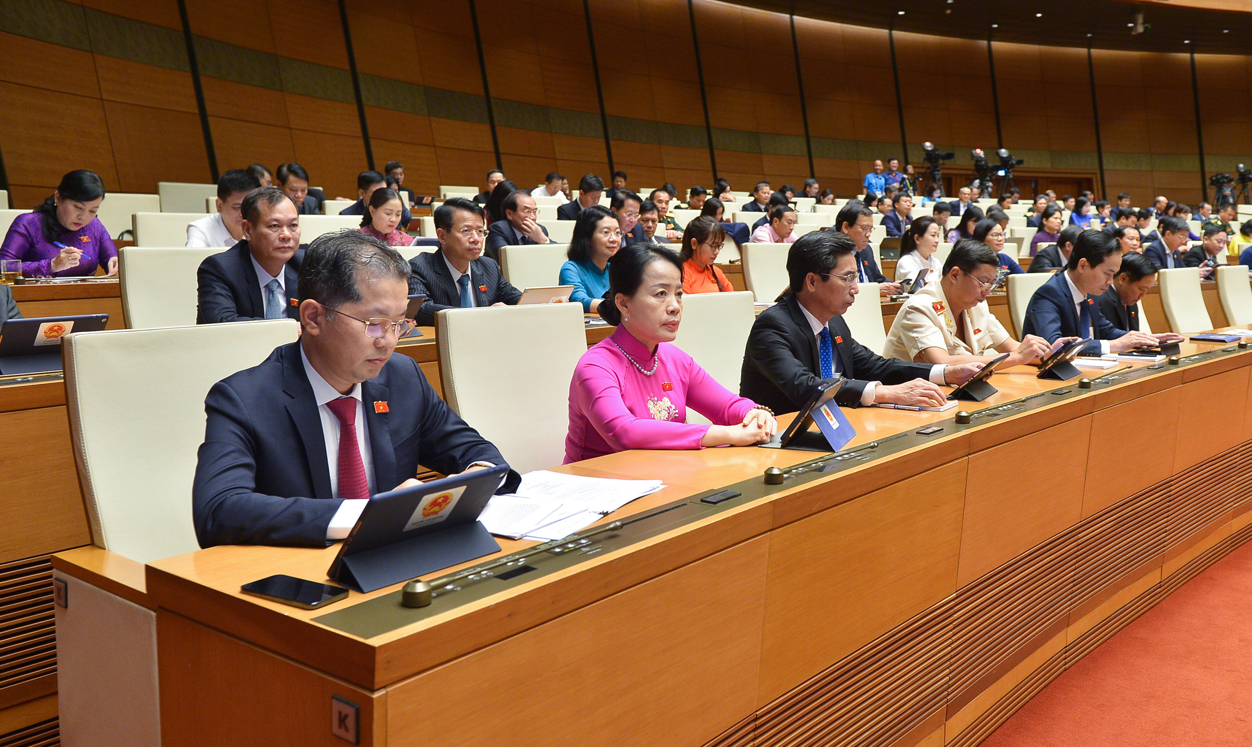 Các đại biểu Quốc hội thông qua Nghị quyết. Ảnh - Quochoi.vn. 