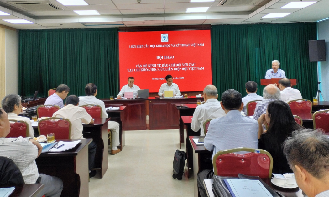 Hội thảo vấn đề kinh tế báo chí đối với các tạp chí Khoa học của Liên hiệp hội Việt Nam diễn ra vào sáng ngày 27/6/2023.