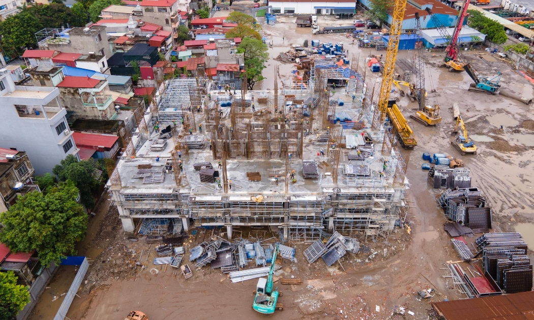 Công trường dự án Khu nhà ở xã hội 384 Lê Thánh Tông - MoonBay Residence.