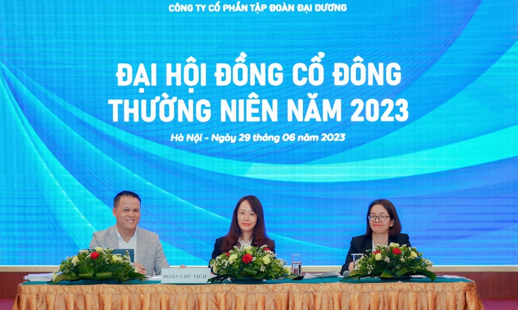 Đại hội đồng cổ đông thường niên năm 2023 của Tập đoàn Đại Dương được tổ chức thành công tại khách sạn Fortuna, số 6B Láng Hạ, Ba Đình, Hà Nội vào ngày 29/6/2023.