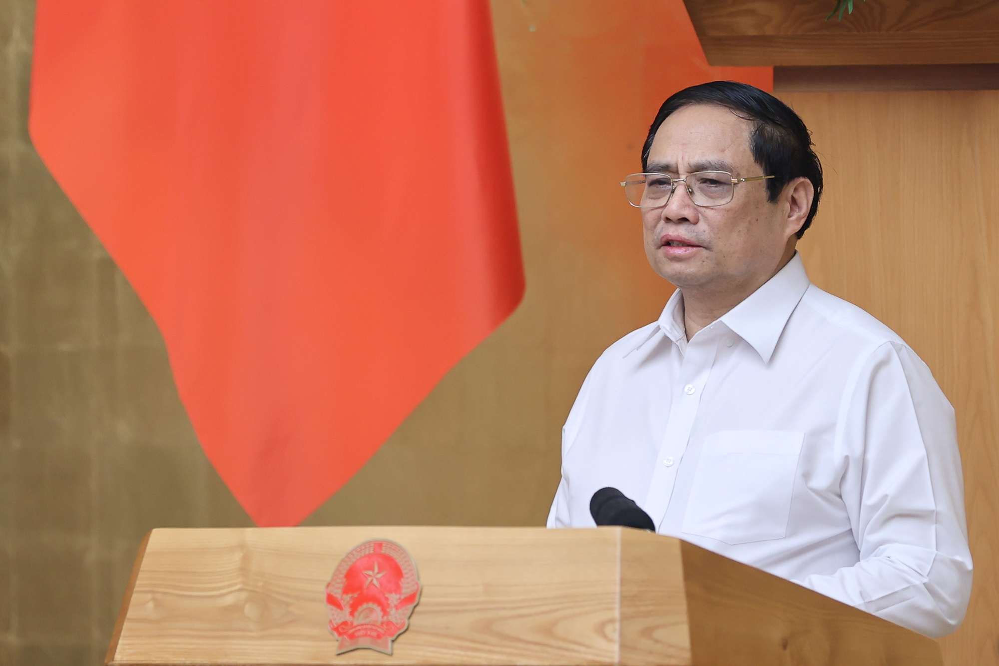 Thủ tướng Phạm Minh Chính phát biểu tại phiên họp - Ảnh: VGP