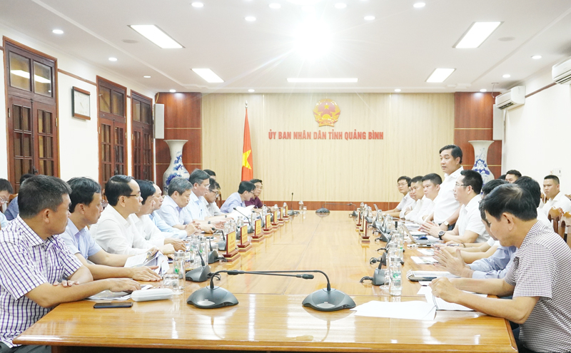 C&ocirc;ng ty cổ phần Tập đo&agrave;n Đ&egrave;o Cả b&aacute;o c&aacute;o đề xuất dự &aacute;n với l&atilde;nh đạo tỉnh Quảng B&igrave;nh cuối năm 2022.