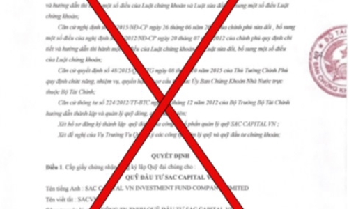SSC cảnh báo việc giả mạo văn bản của SSC về việc đăng ký thành lập quỹ đại chúng