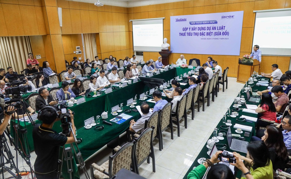 Hội thảo Góp ý xây dựng dự án Luật Thuế tiêu thụ đặc biệt (sửa đổi). Ảnh Trọng Hiếu