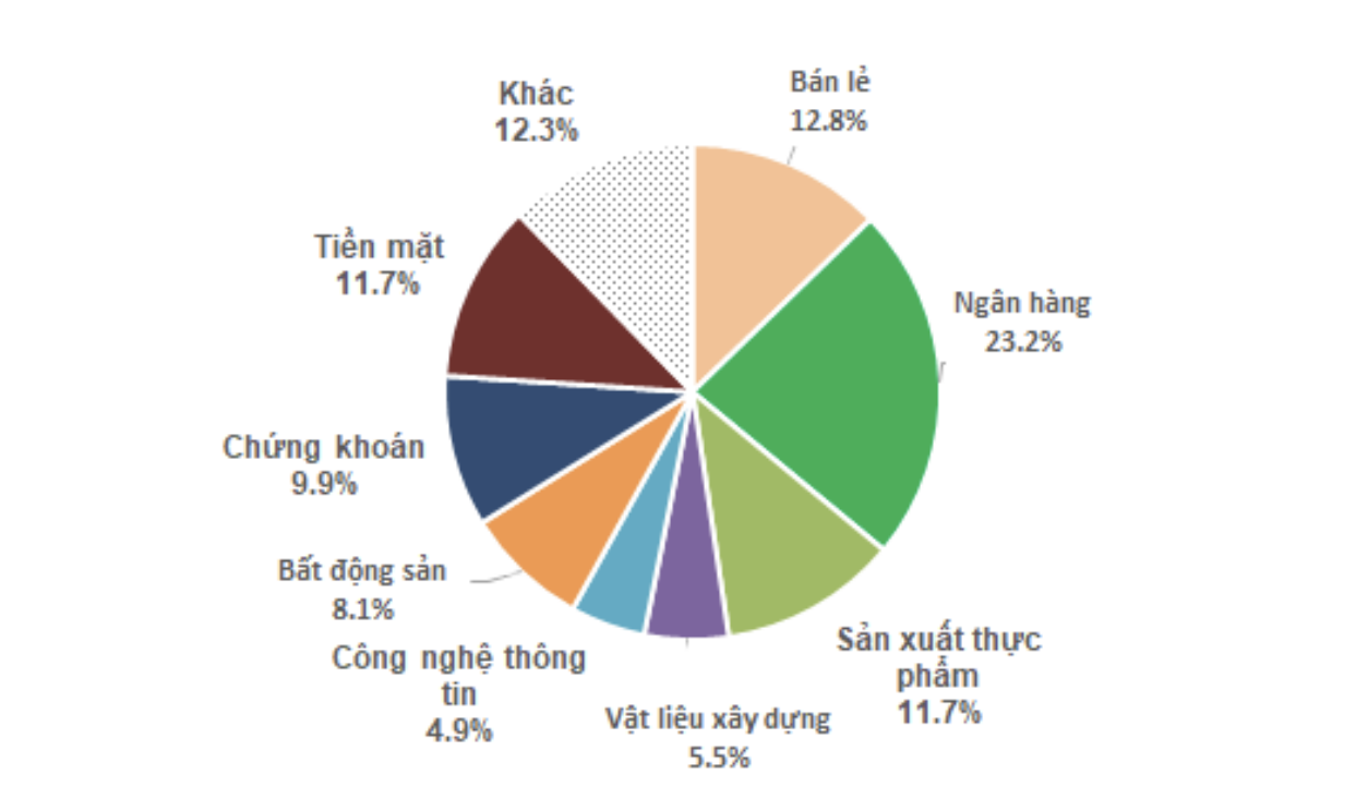 Tỷ lệ đầu tư theo nh&oacute;m ng&agrave;nh của Ballad Việt Nam.&nbsp;
