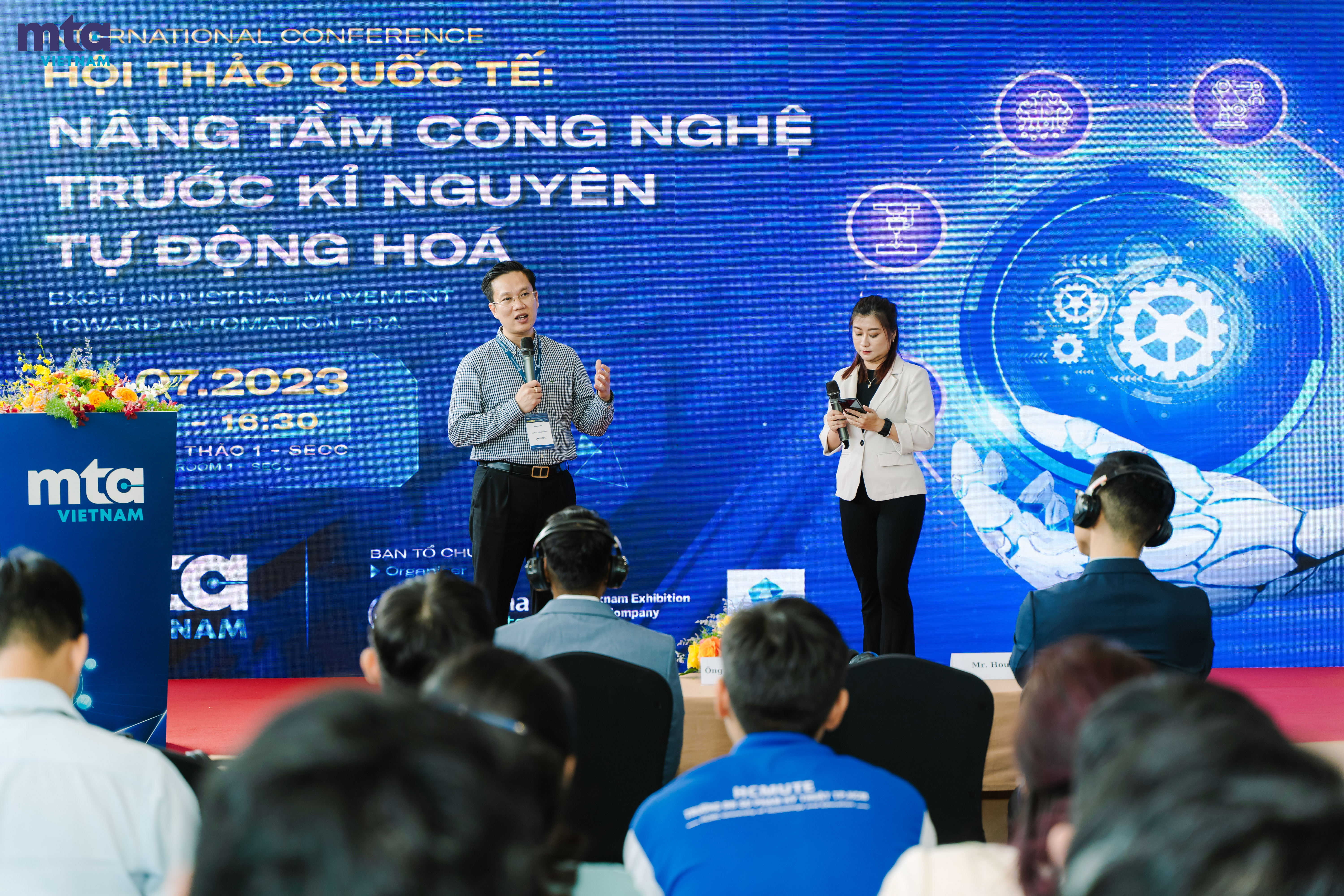 Hội thảo quốc tế &ldquo;N&acirc;ng tầm C&ocirc;ng nghệ trước Kỷ nguy&ecirc;n Tự động h&oacute;a&rdquo; - một trong những hội thảo gi&aacute; trị tại MTA Vietnam.