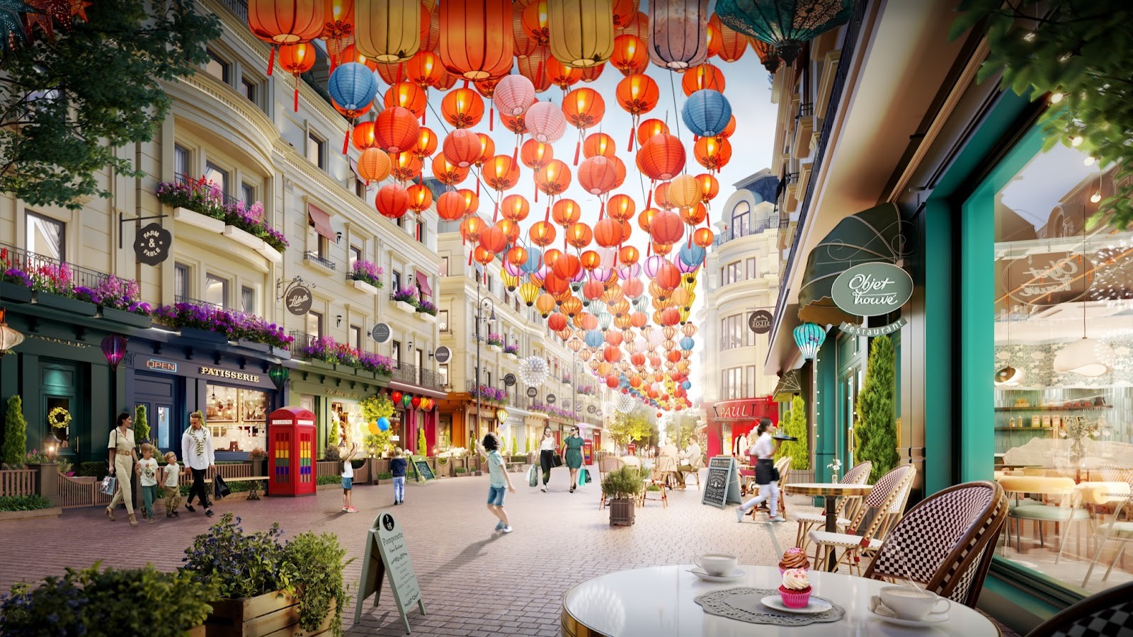 Phố đi bộ Carnaby 214 - Sự kết hợp hoàn hảo của nghệ thuật trang trí và công nghệ ánh sáng hiện đại (Hình ảnh minh họa).