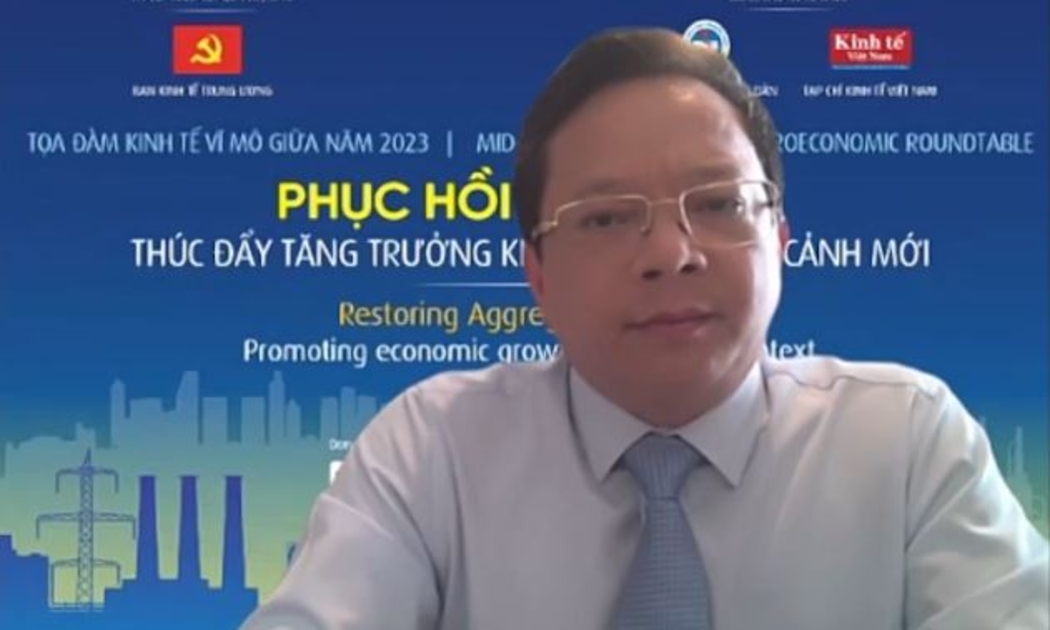 TS Nguyễn Đức Hiển, Phó Trưởng Ban Kinh tế Trung ương phát biểu kết luận toạ đàm ngày 11/7/2023.