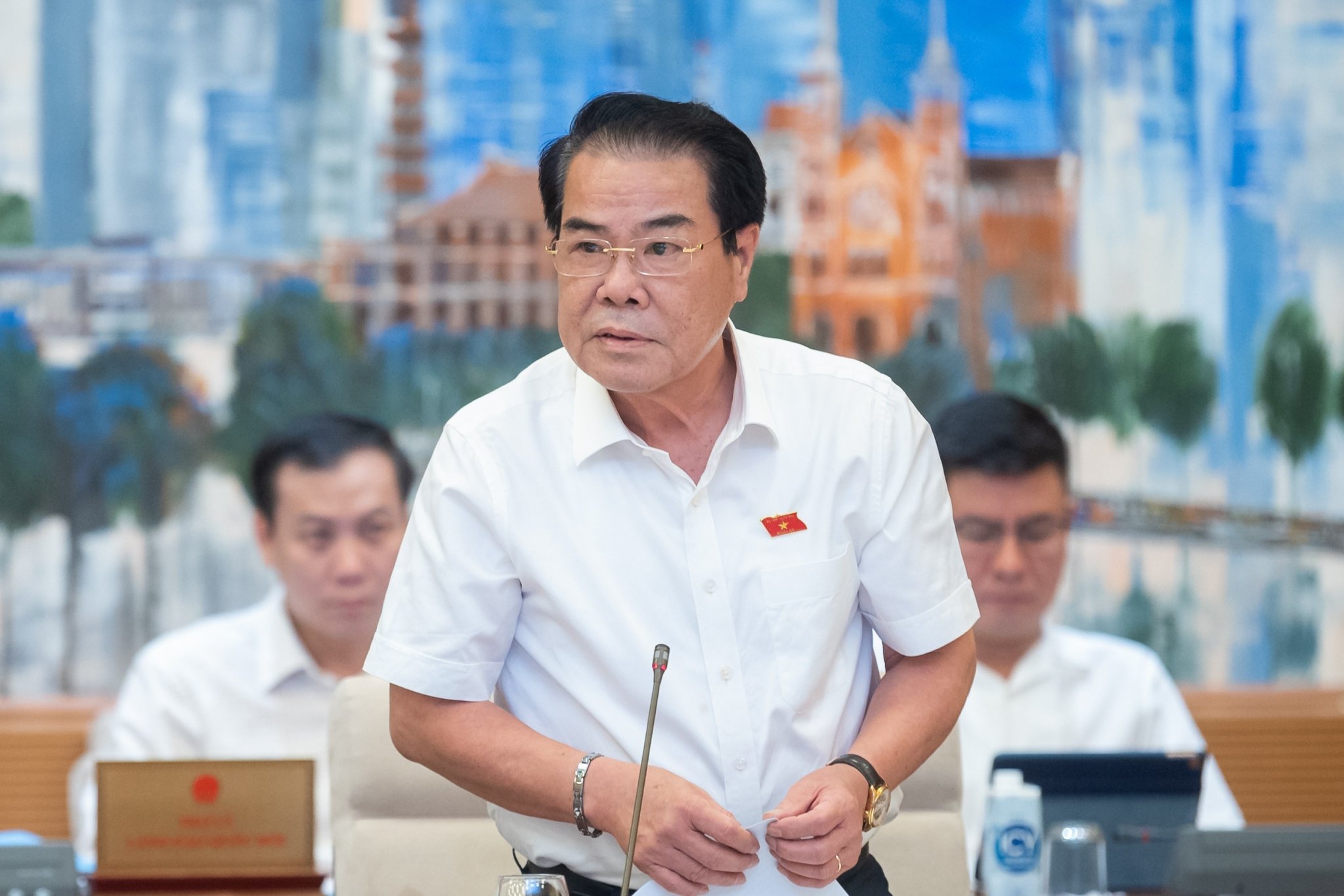 Trưởng Ban Dân nguyện Dương Thanh Bình tại phiên họp - Ảnh: Quochoi.vn