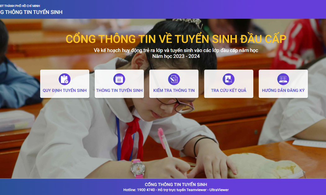 Các trường học tại TP.HCM đồng loạt công bố danh sách học sinh vào mầm non, lớp 1, lớp 6 năm học 2023-2024 theo hình thức trực tuyến trên hệ thống tuyển sinh đầu cấp chung của Sở Giáo dục và Đào tạo.