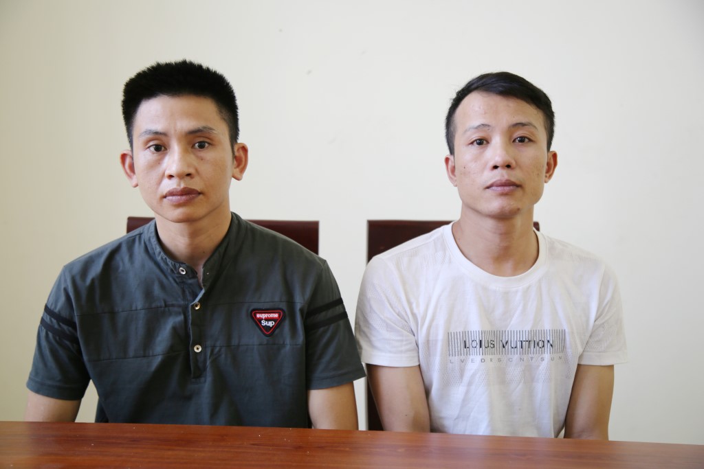 Đối tượng Võ Trọng Huy và Nguyễn Thế Tuấn. Ảnh: Cổng thông tin Công an tỉnh Nghệ An.