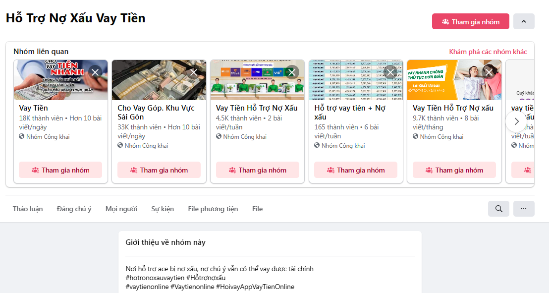 Rất nhiều website/fanpage dụ dỗ người vay với chiêu trò "Hỗ trợ nợ xấu vay tiền" trên không gian mạng. (Ảnh minh họa).