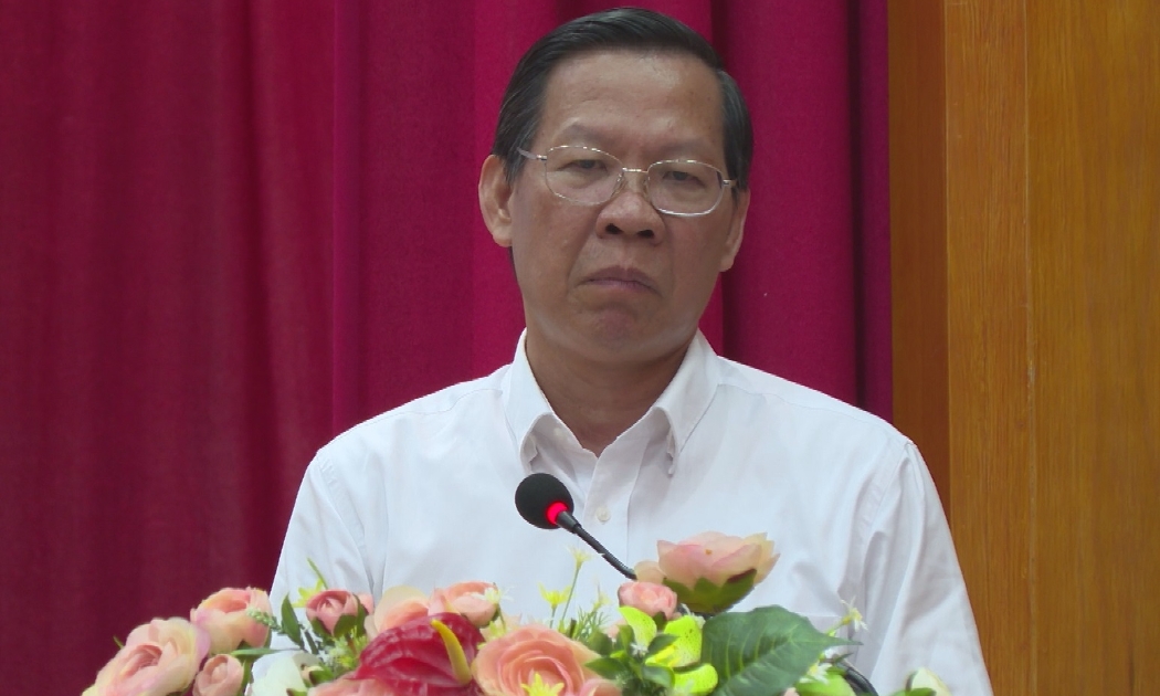 Chủ tịch UBND TP.HCM Phan Văn Mãi phát biểu tại hội nghị sơ kết công tác thuế 6 tháng đầu năm, triển khai nhiệm vụ 6 tháng cuối năm 2023 chiều 19/7.