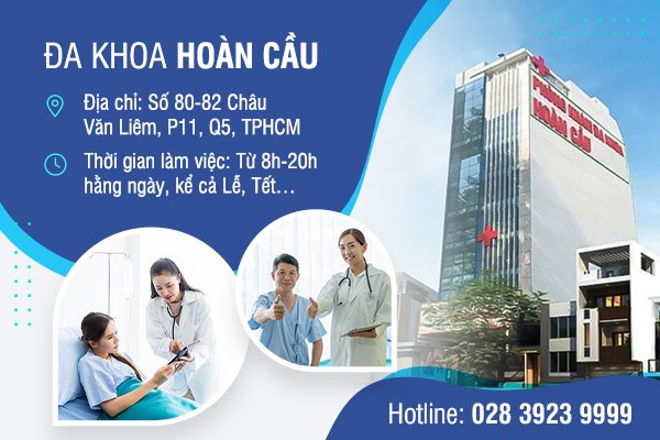 Phòng khám Đa khoa Hoàn Cầu tọa lạc tại 80-82 Châu Văn Liêm, Quận 5 TP.HCM.