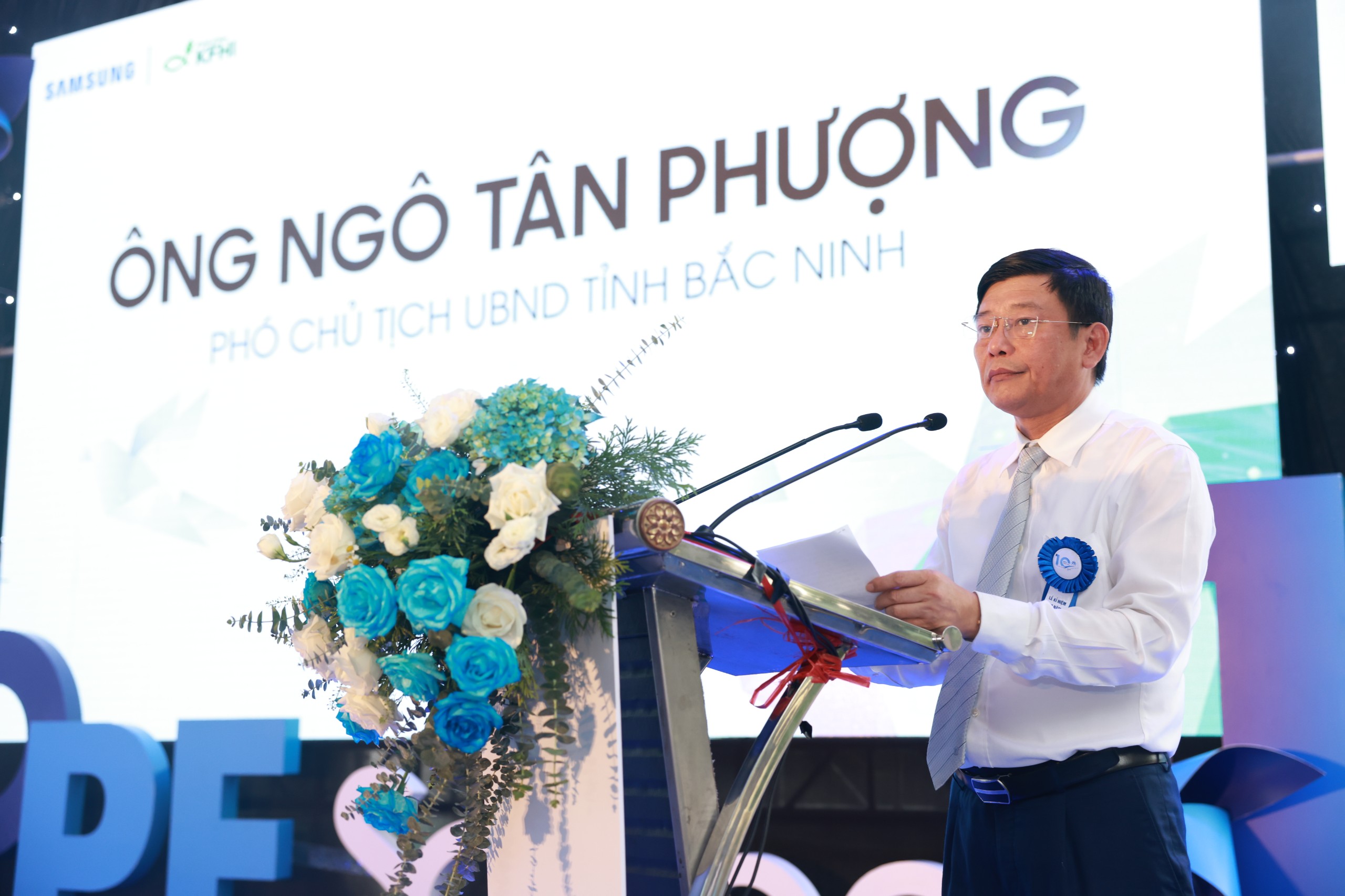 Ông Ngô Tân Phượng, Phó Chủ tịch Uỷ ban nhân dân tỉnh Bắc Ninh phát biểu.
