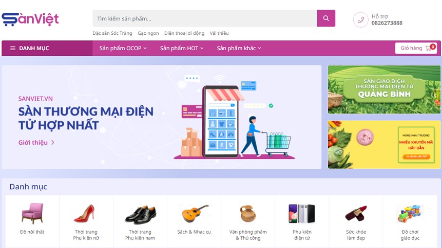 Sàn thương mại điện tử hợp nhất 63 tỉnh, thành