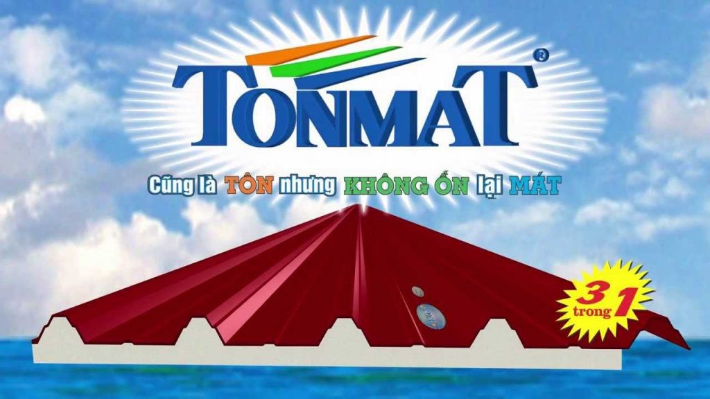 Tấm lợp 3 lớp TONMAT bằng lõi PU cách nhiệt, chống ồn đầu tiên.