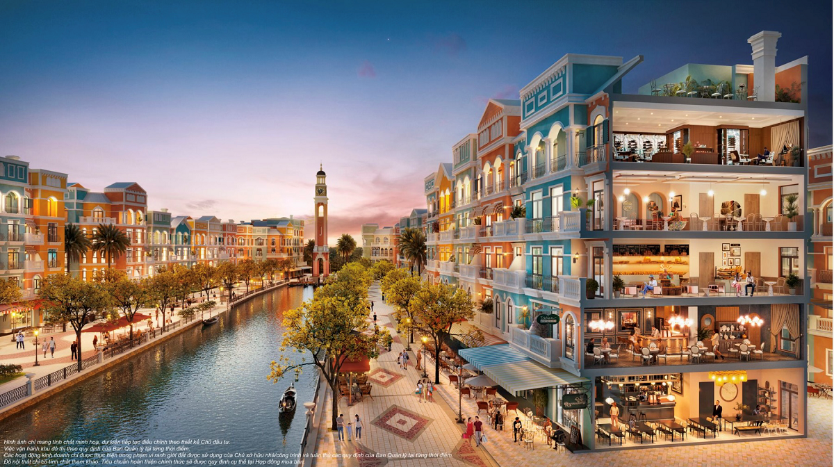 Phối cảnh phố Venice tại Mega Grand World Hà Nội