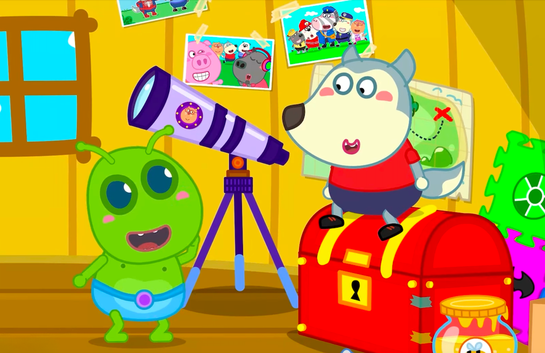 Một cảnh phim hoạt hình Wolfoo.