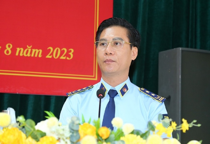 Tân Cục trưởng Cục Quản lý thị trường tỉnh Thanh Hóa Lữ Minh Thư phát biểu nhận nhiệm vụ