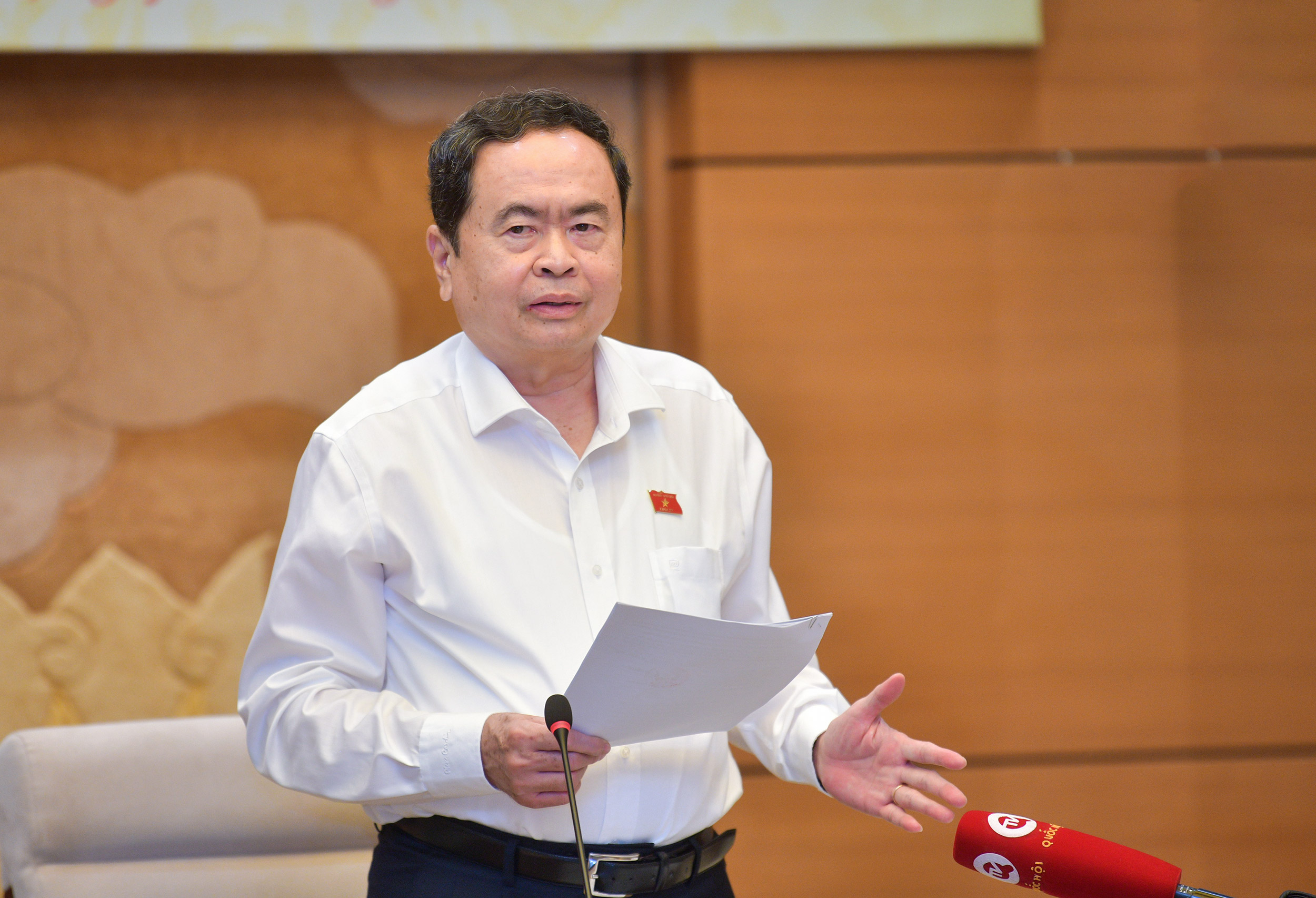 Phó Chủ tịch Thường trực Quốc hội Trần Thanh Mẫn – Trưởng Đoàn giám sát phát biểu chỉ đạo