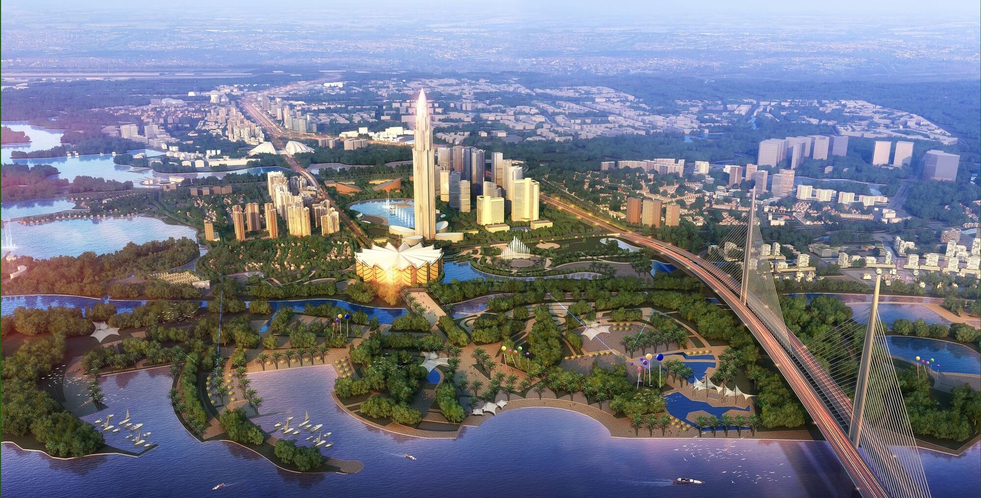 Phối cảnh tổng thể của dự án thành phố thông minh ở Đông Anh (Smart City )
