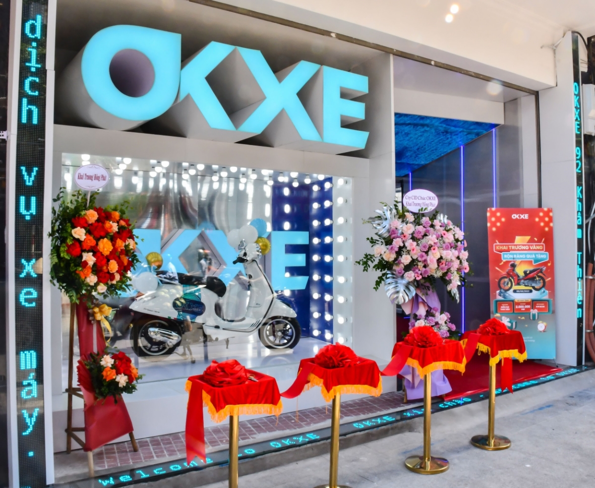 Trạm dịch vụ xe máy OKXE tại Hà Nội chính thức khai trương.