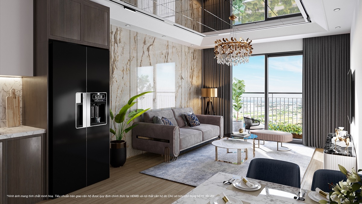 Không gian sống đẳng cấp bên trong căn hộ và tầm view độc đáo thoáng đãng bên ngoài của căn hộ ZR1 - The Zurich.