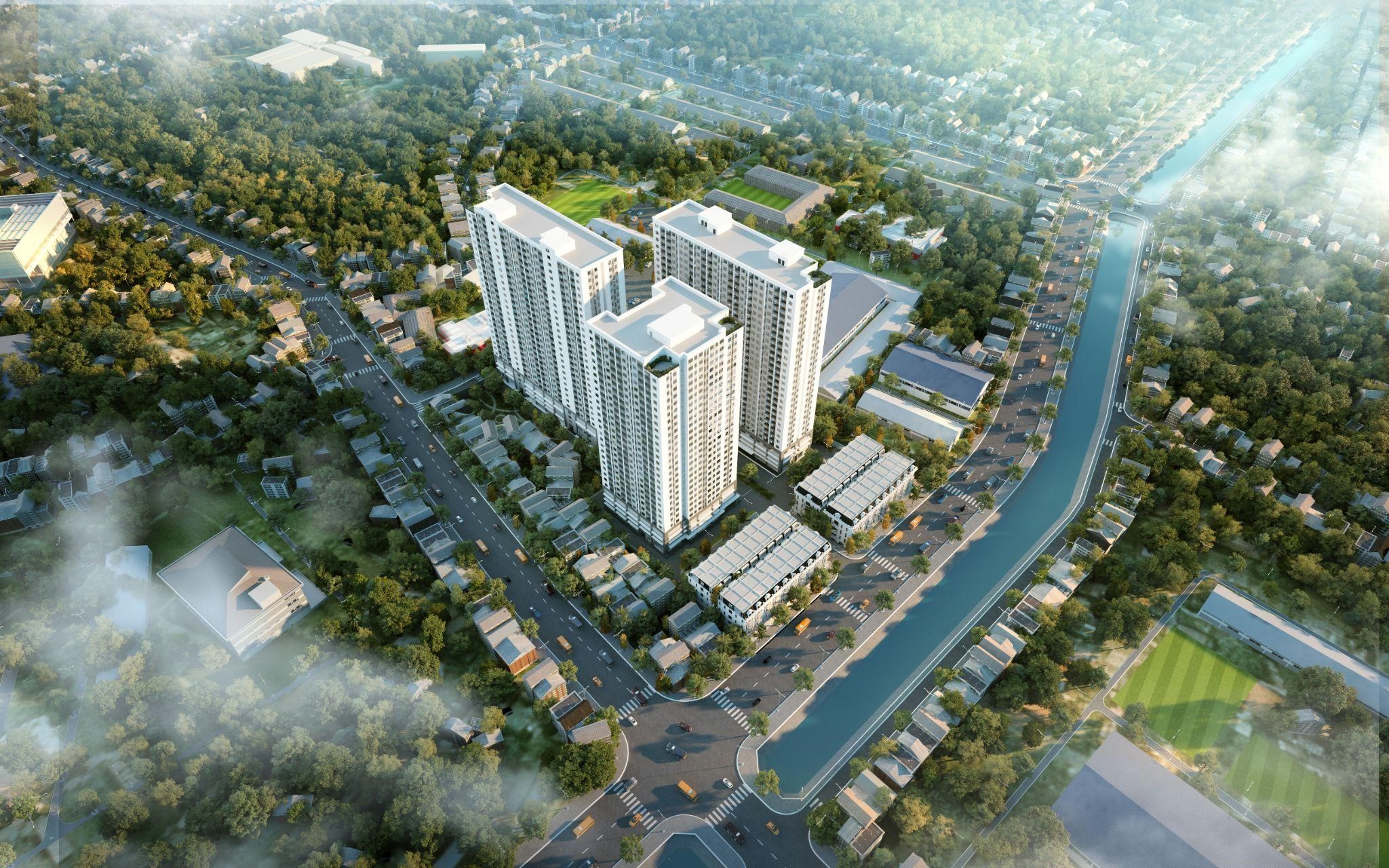 Phối cảnh dự &aacute;n Khu nh&agrave; ở x&atilde; hội 384 L&ecirc; Th&aacute;nh T&ocirc;ng MoonBay Residence.