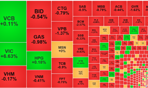 VIC đỡ chỉ số, thị trường vẫn bị bán tháo