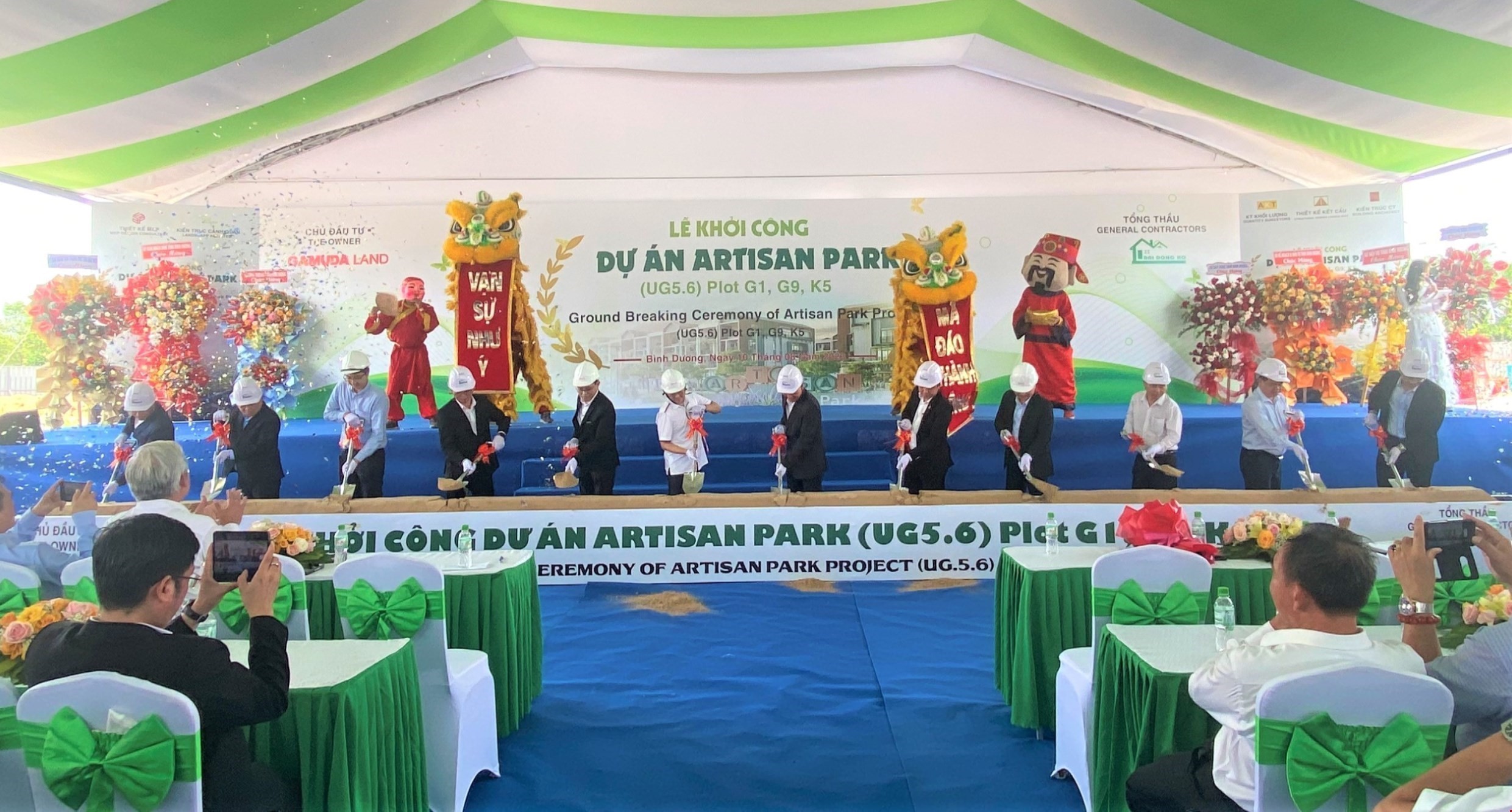 The breaking ground ceremony.