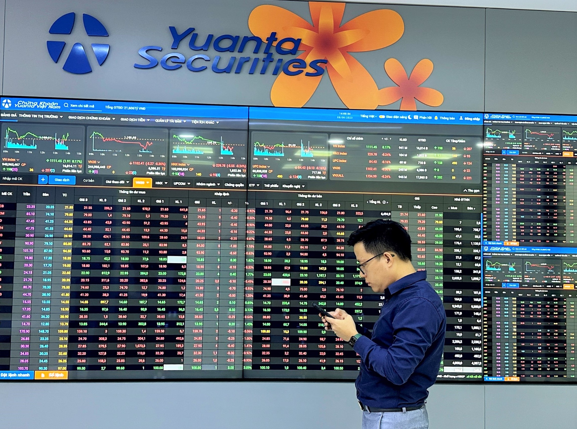 Sàn giao dịch tại công ty chứng khoán Yuanta Việt Nam.