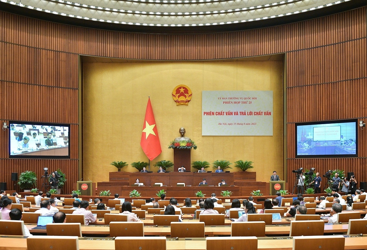 Toàn cảnh phiên chất vấn. Ảnh: Quốc hội.