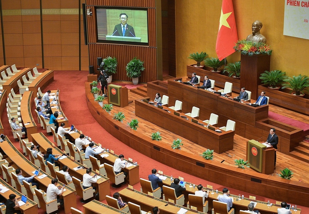 Quang cảnh phi&ecirc;n chất vấn. Ảnh: Quốc hội.