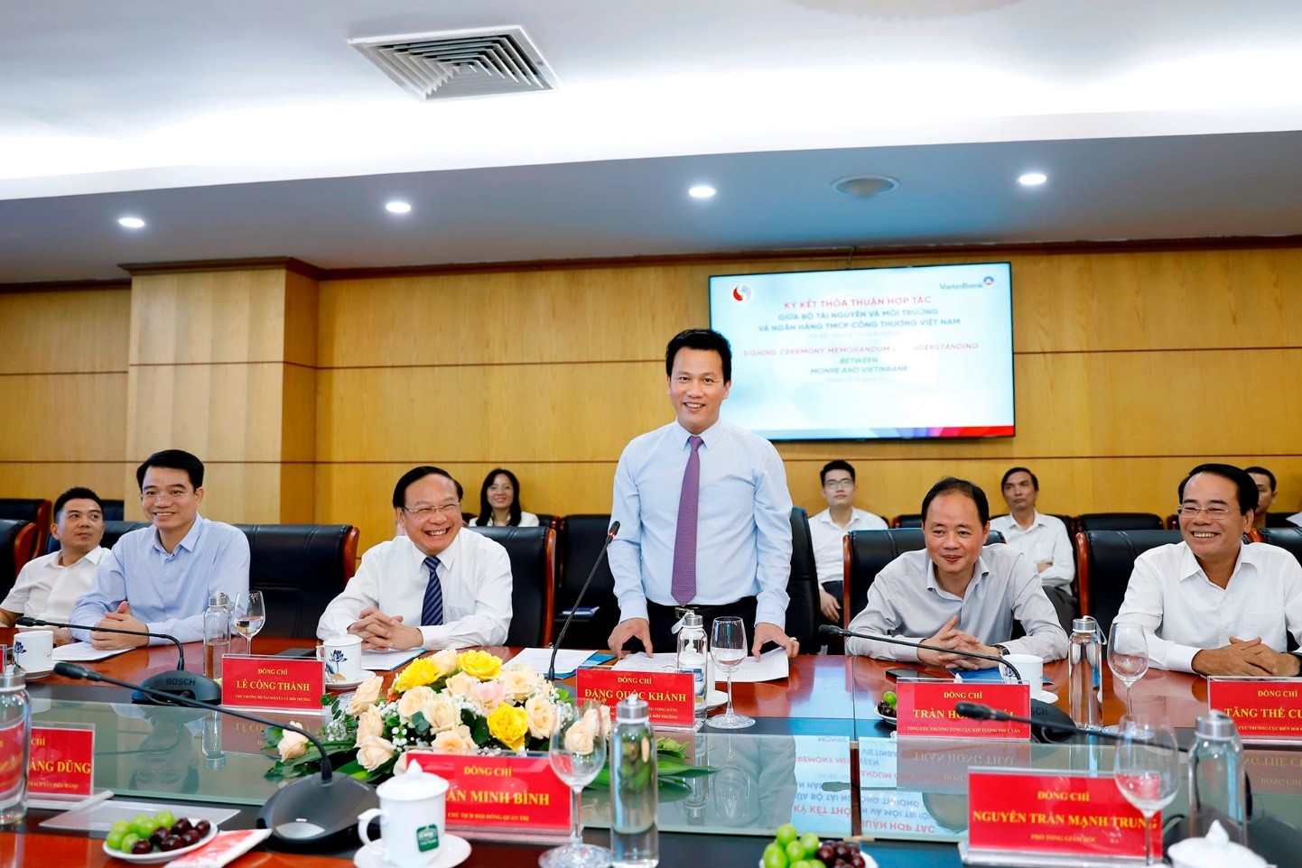 Bộ trưởng Bộ T&agrave;i nguy&ecirc;n v&agrave; M&ocirc;i trường Đặng Quốc Kh&aacute;nh ph&aacute;t biểu.