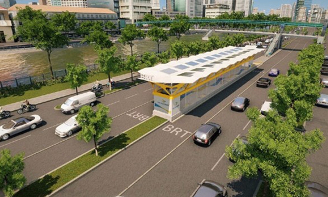 Dừng dự án hỗ trợ kỹ thuật tuyến BRT số 1 TP.HCM do thời gian còn lại theo hiệp định tài trợ ODA không đủ để thực hiện. Ảnh: Phối cảnh dự án BRT số 1 (Saigon BRT - TCIP).