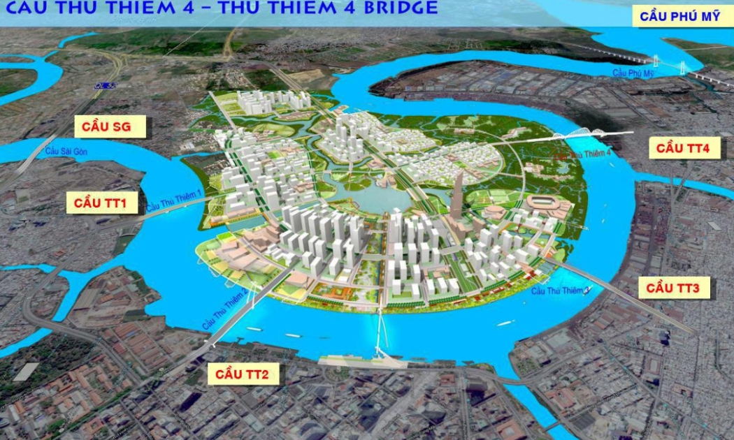 Sở đồ vị trí cầu Thủ Thiêm 4 - Nguồn: Sở Giao thông Vận tải TP.HCM